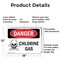 Signmission Chlorine Gas Danger Sign, Aluminum, 18in W x 12in L, 2PK OS-2PACK-DS-A-1218-L-2000 - alternate 3
